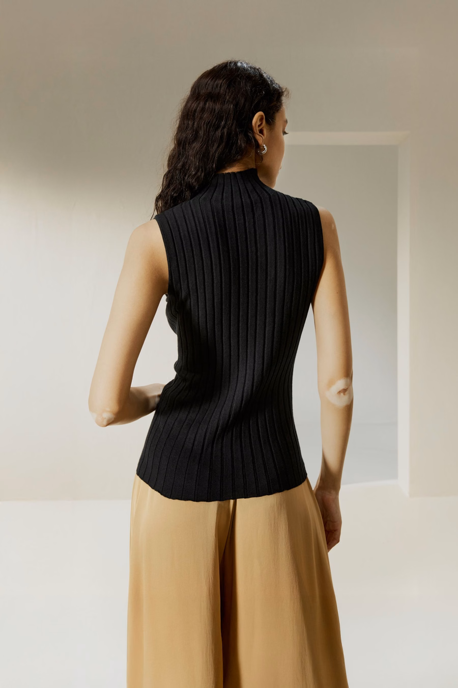 Top en tricot mélange soie-cachemire