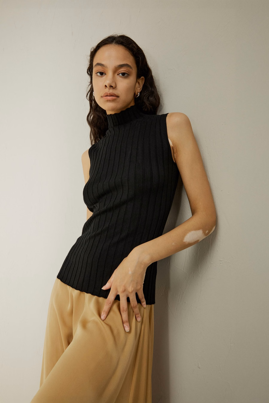 Top en tricot mélange soie-cachemire