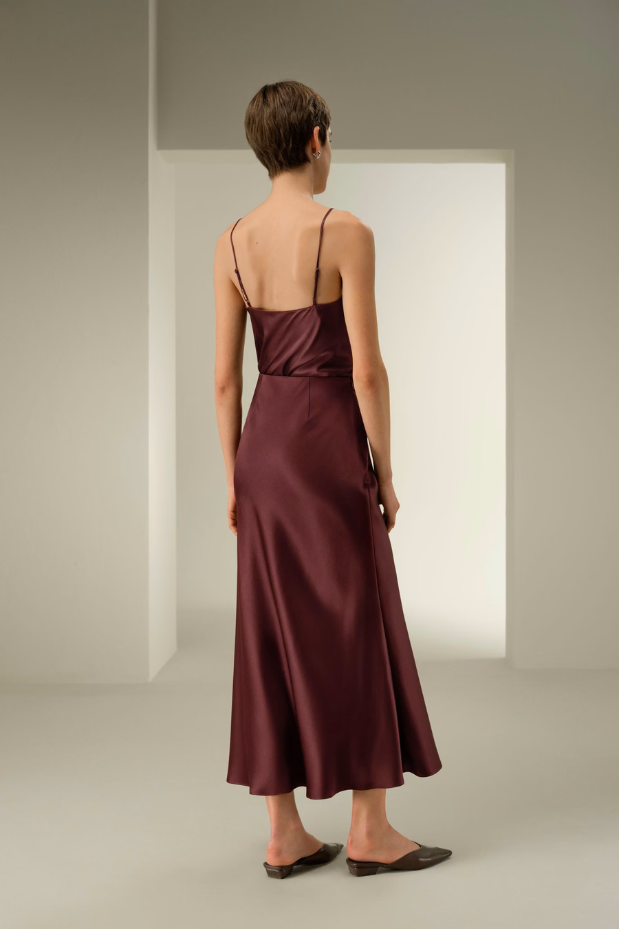 Jupon maxi en soie charmeuse double face