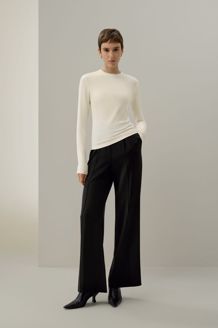 Haut long-sleeve en jersey de soie Breeze