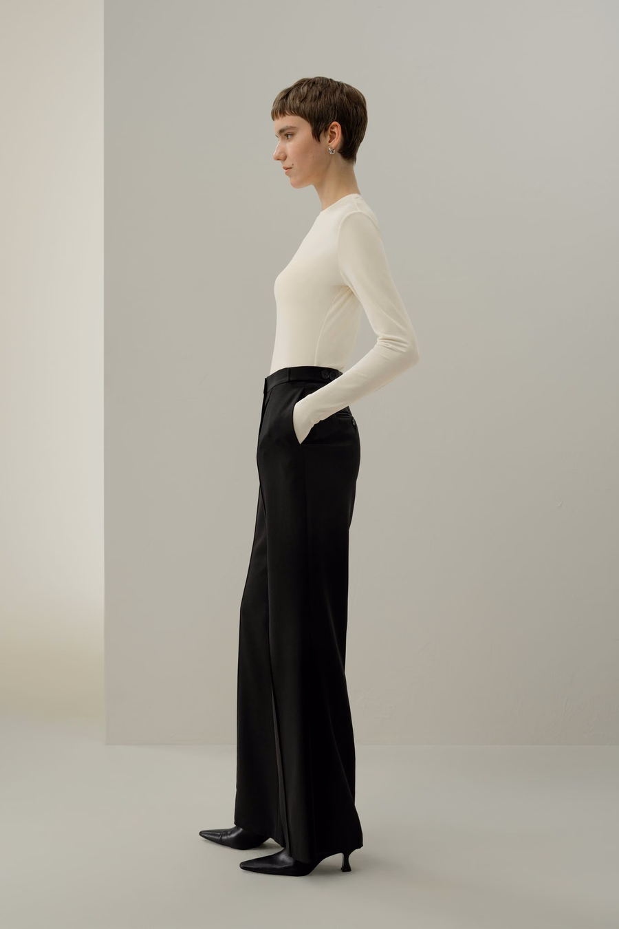 Haut long-sleeve en jersey de soie Breeze
