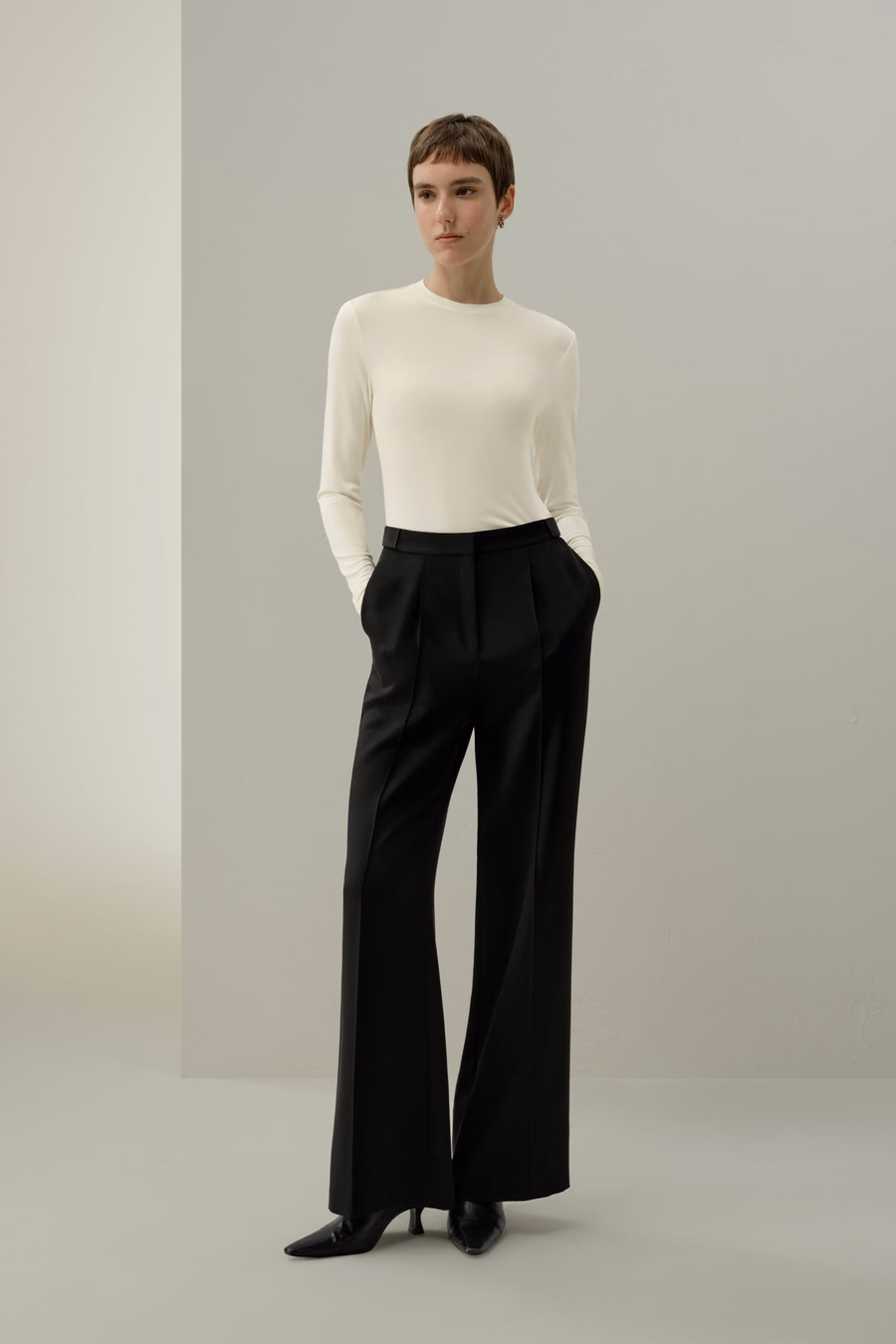 Haut long-sleeve en jersey de soie Breeze