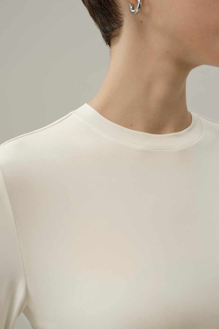Haut long-sleeve en jersey de soie Breeze
