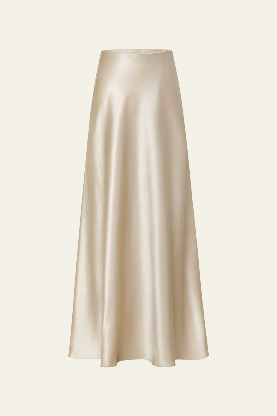 Jupe maxi A-line en soie charmeuse