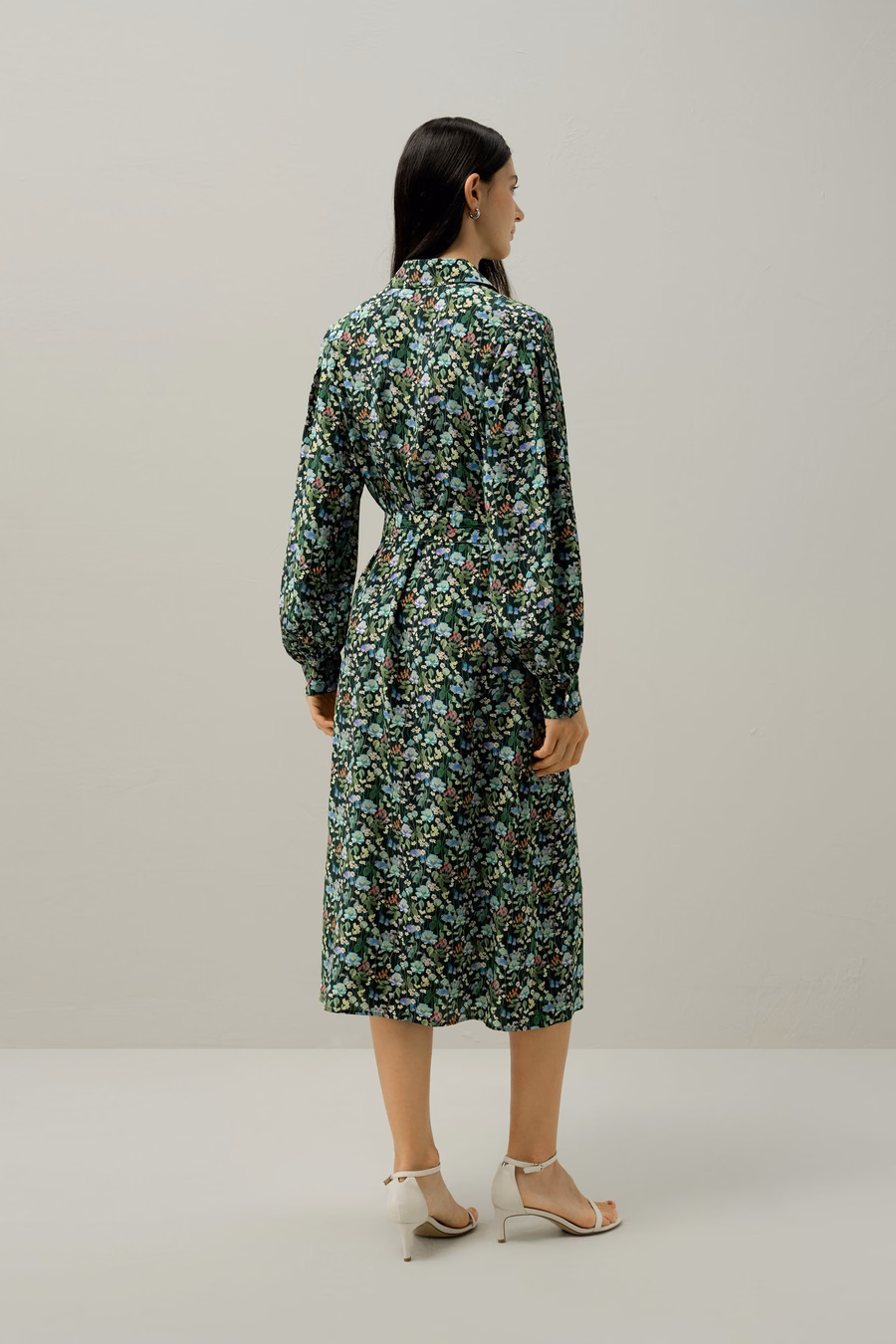 Robe chemise midi Forêt de contes de fées - Fabriquée avec du tissu Liberty