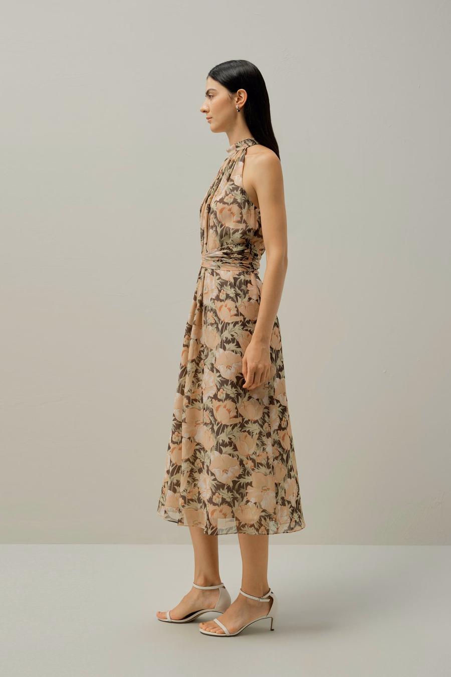 Robe en soie chiffon Coquelicot Parade - Fabriquée avec du Liberty Fabric