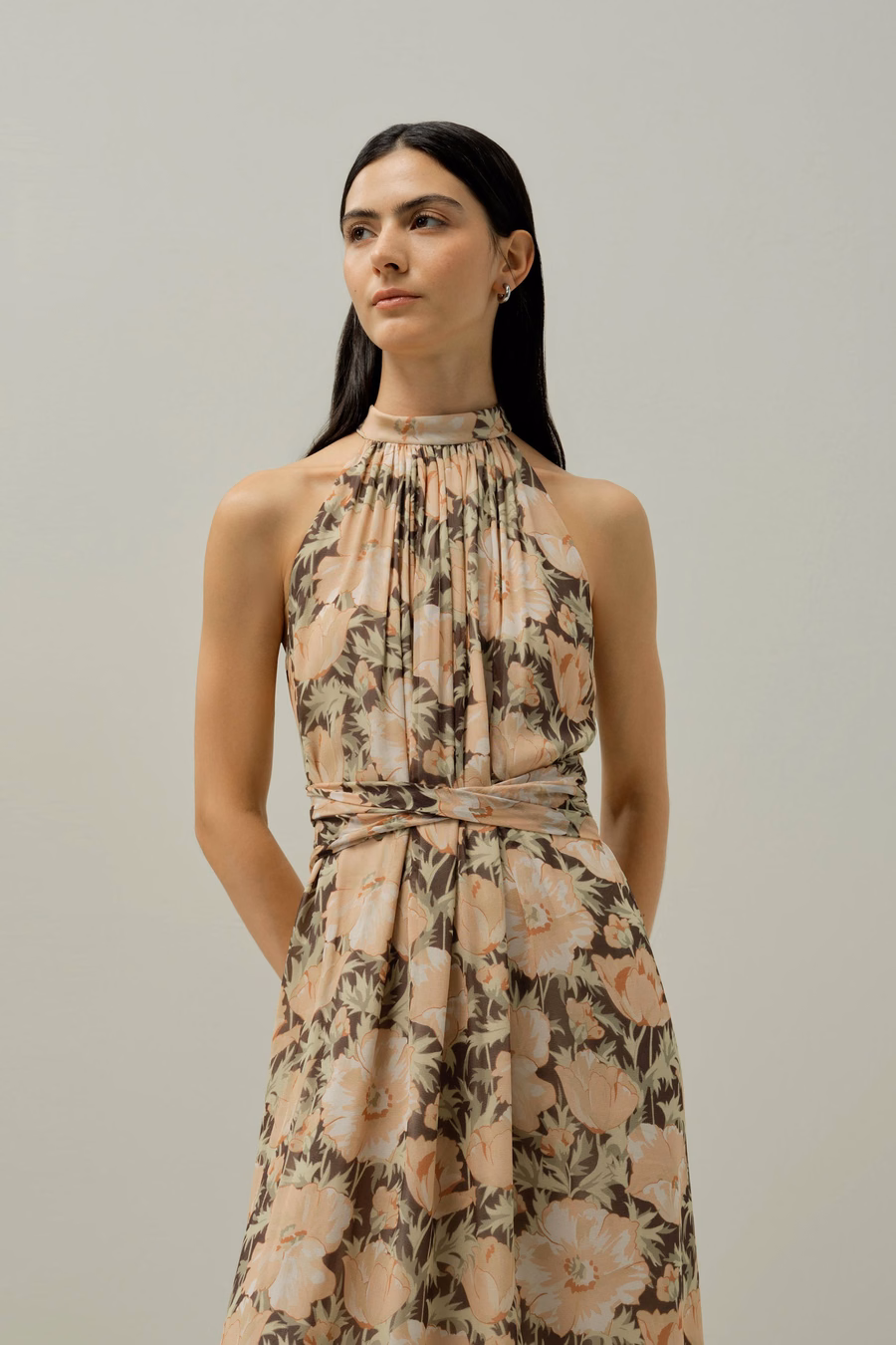 Robe en soie chiffon Coquelicot Parade - Fabriquée avec du Liberty Fabric