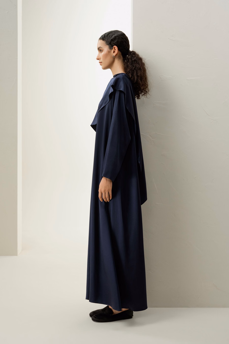 Robe Maxi Asymétrique en Soie Charmeuse