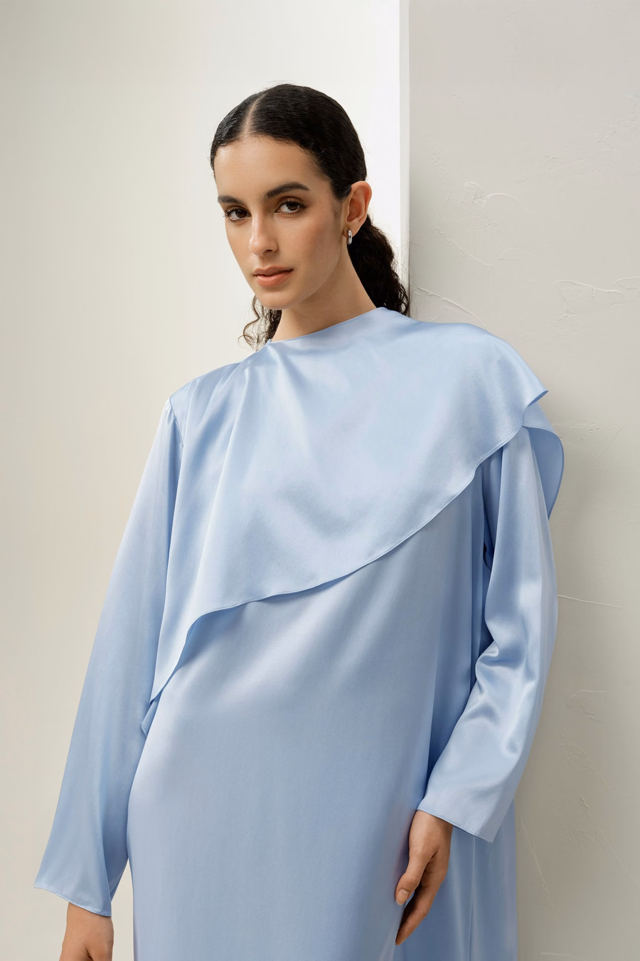 Robe Maxi Asymétrique en Soie Charmeuse