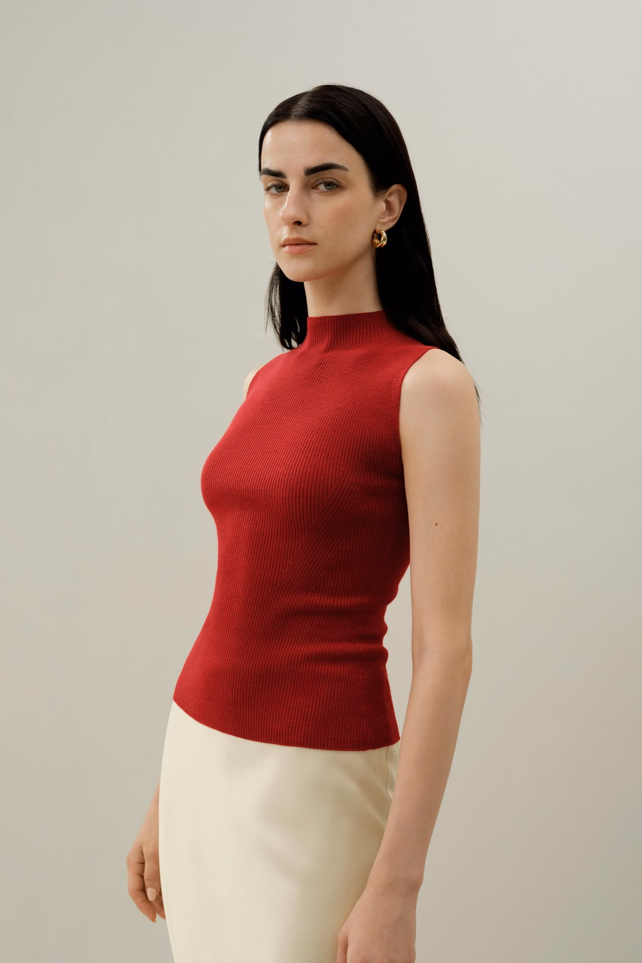 Gilet en laine lavable tricoté sans couture