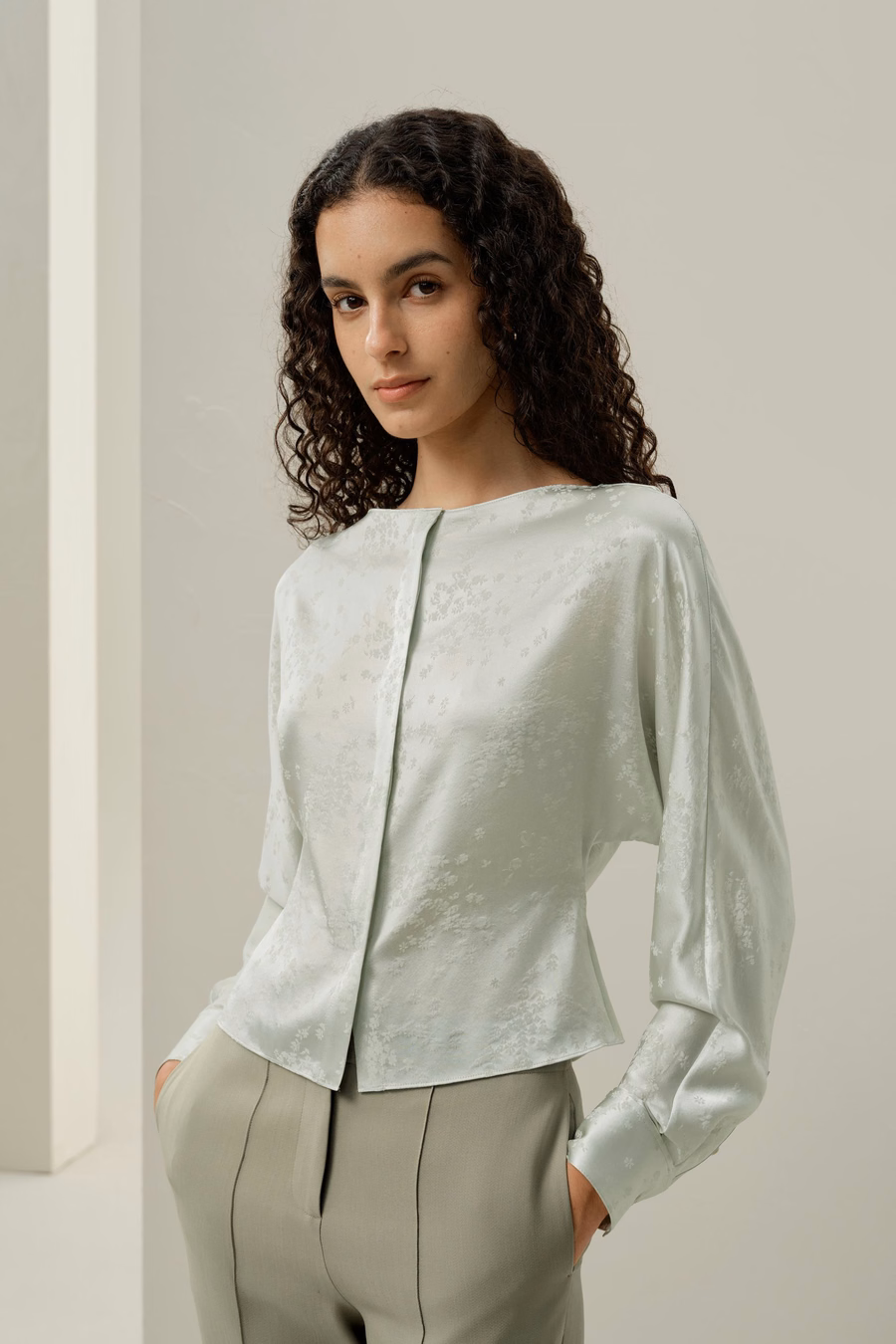 Blouse en soie jacquard YING