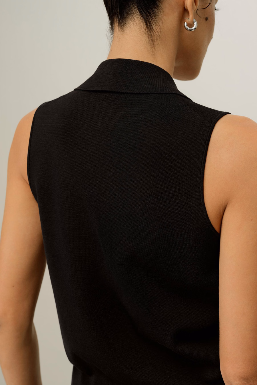 Gilet en soie et viscose à col à revers Milano