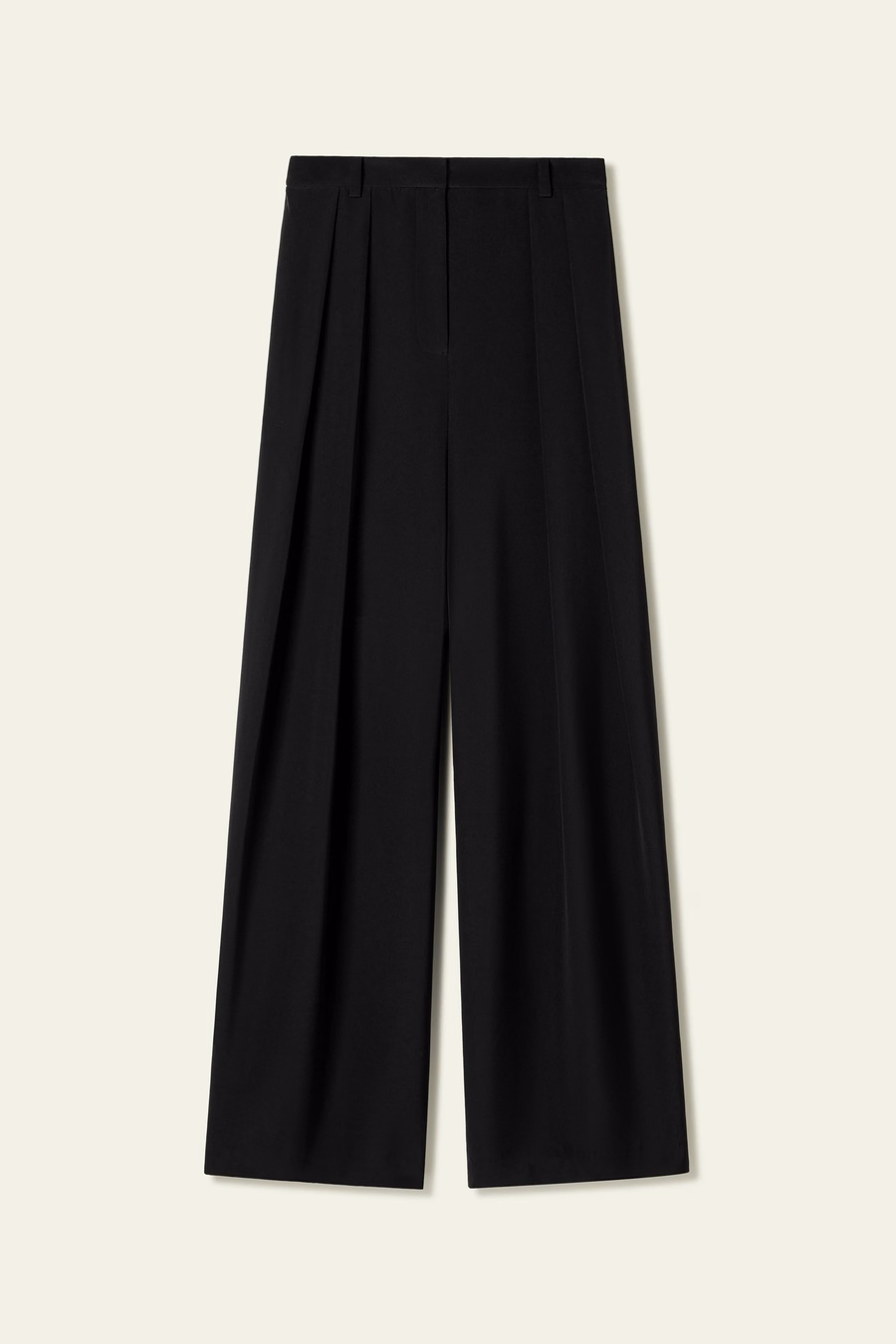 Pantalon large en crépon de soie extensible