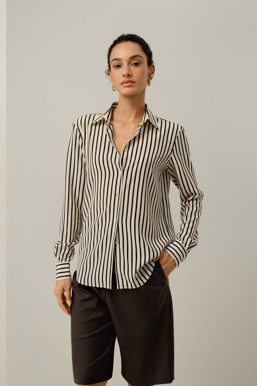 Chemise en Soie Rayée