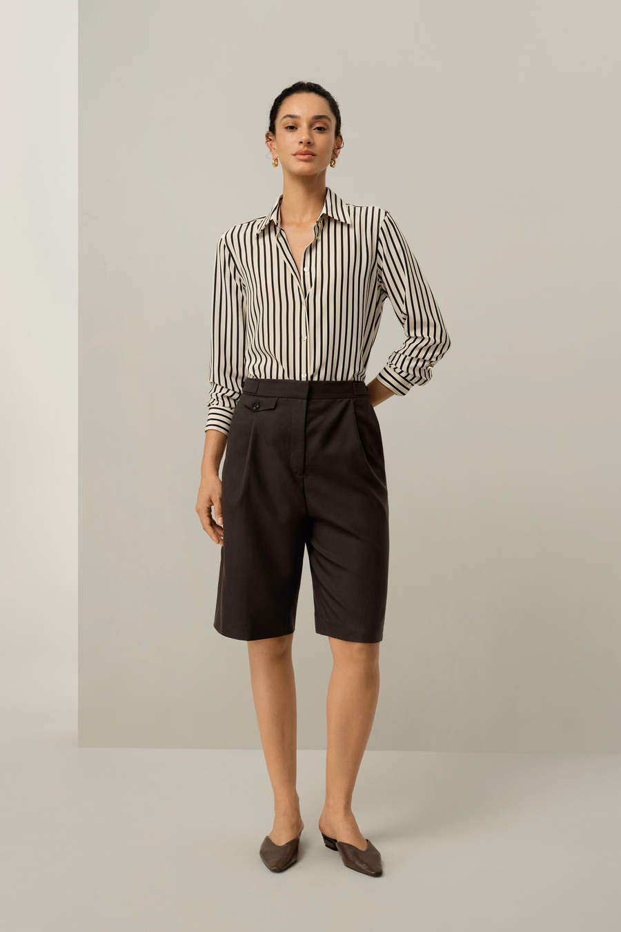 Chemise en Soie Rayée