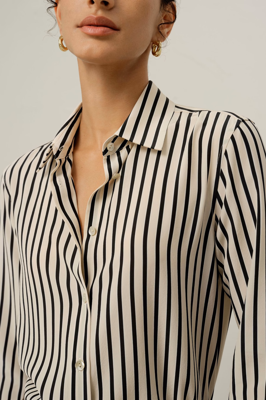 Chemise en Soie Rayée