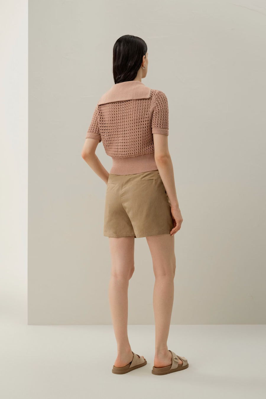 Cardigan à double zip en tricot Toscana Pointelle
