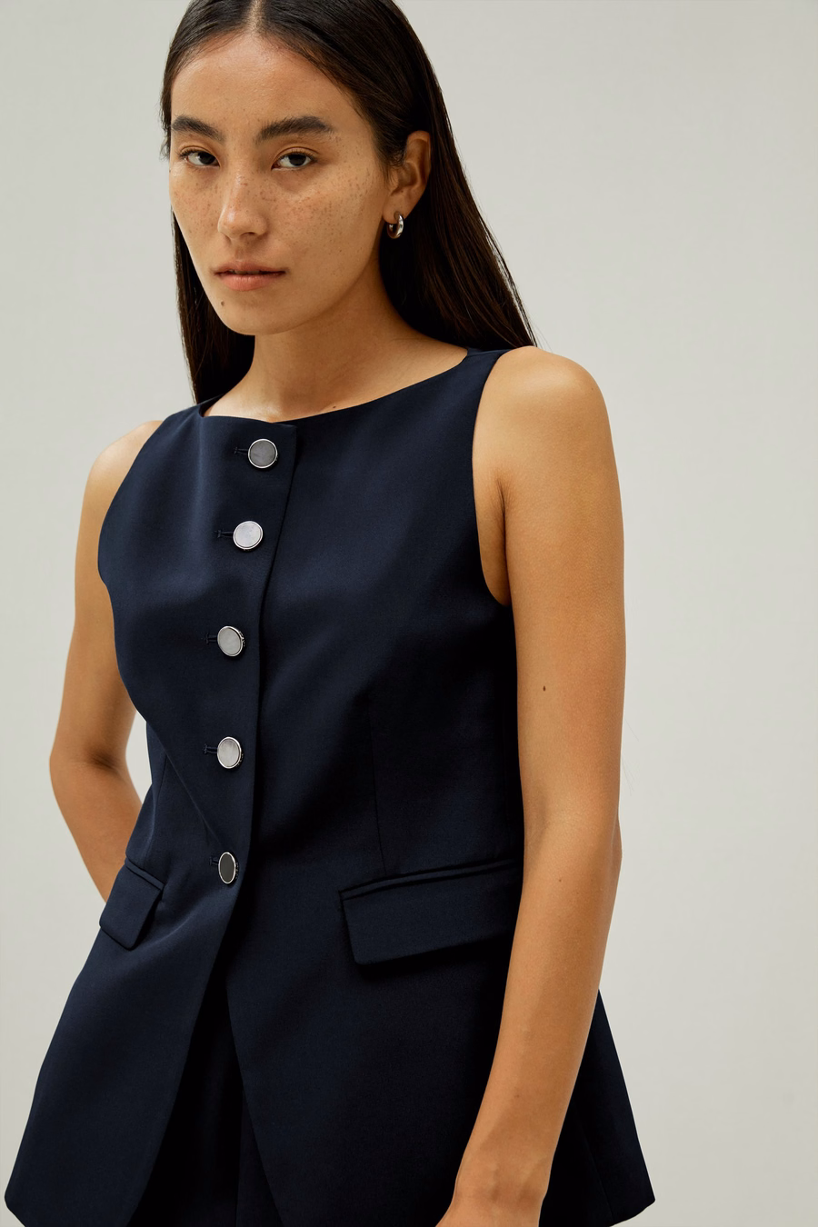 Veste en soie à boutons