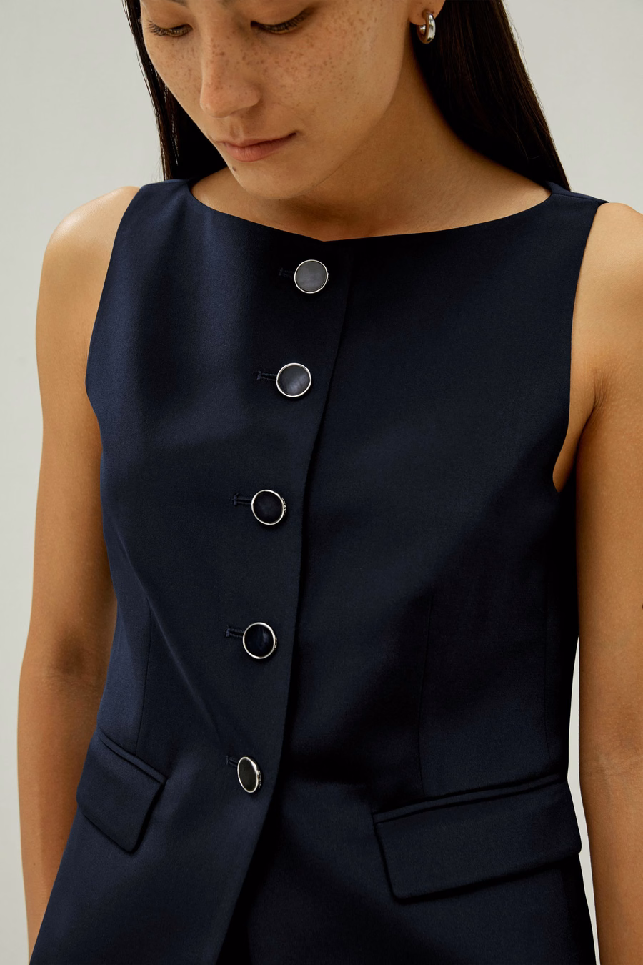 Veste en soie à boutons