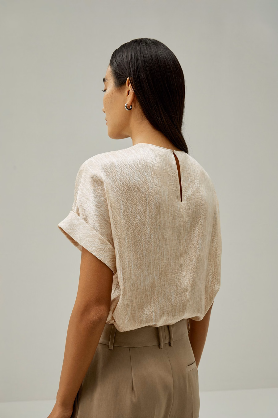 Top en satin de perle de soie