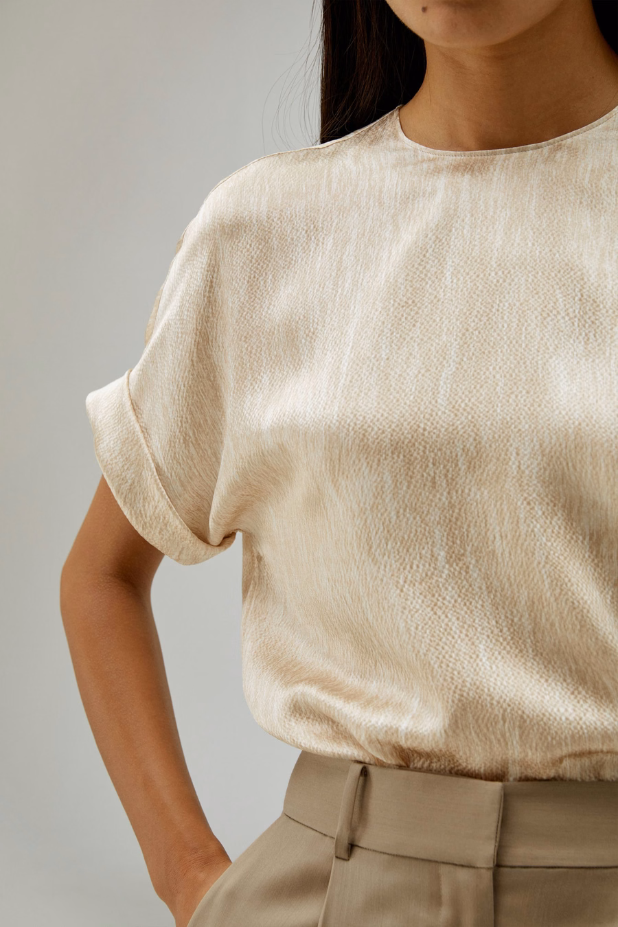 Top en satin de perle de soie