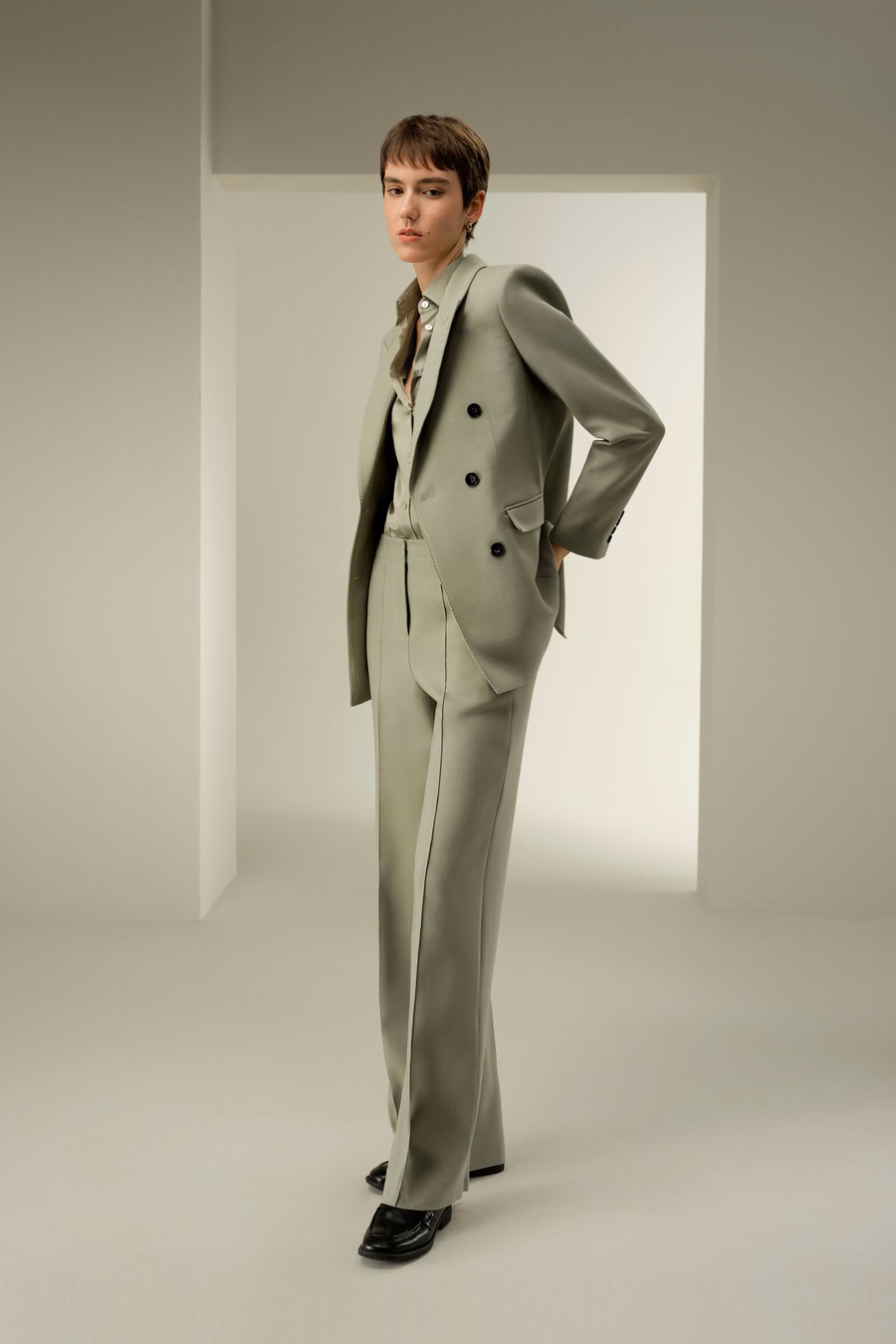 Veste à revers double boutonnage