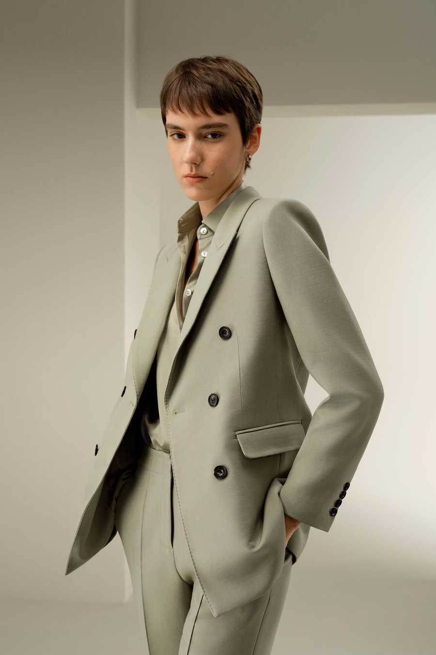 Veste à revers double boutonnage