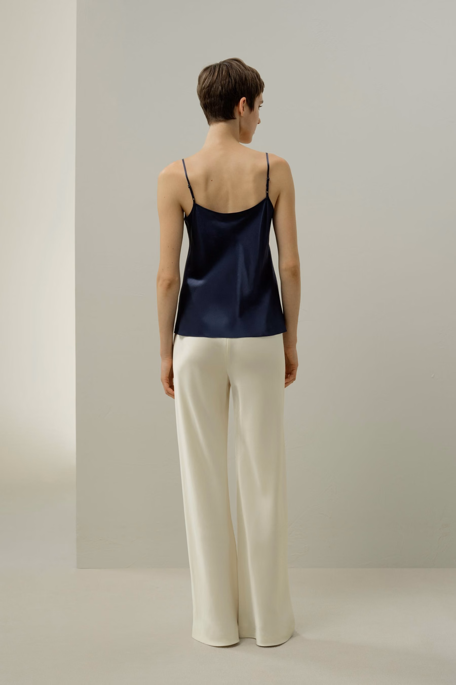 Camisole en soie avec dentelle