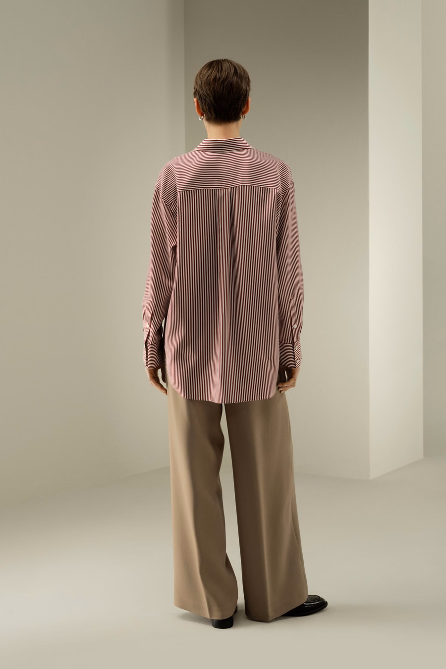 Chemise rayée rouge Ancora surdimensionnée
