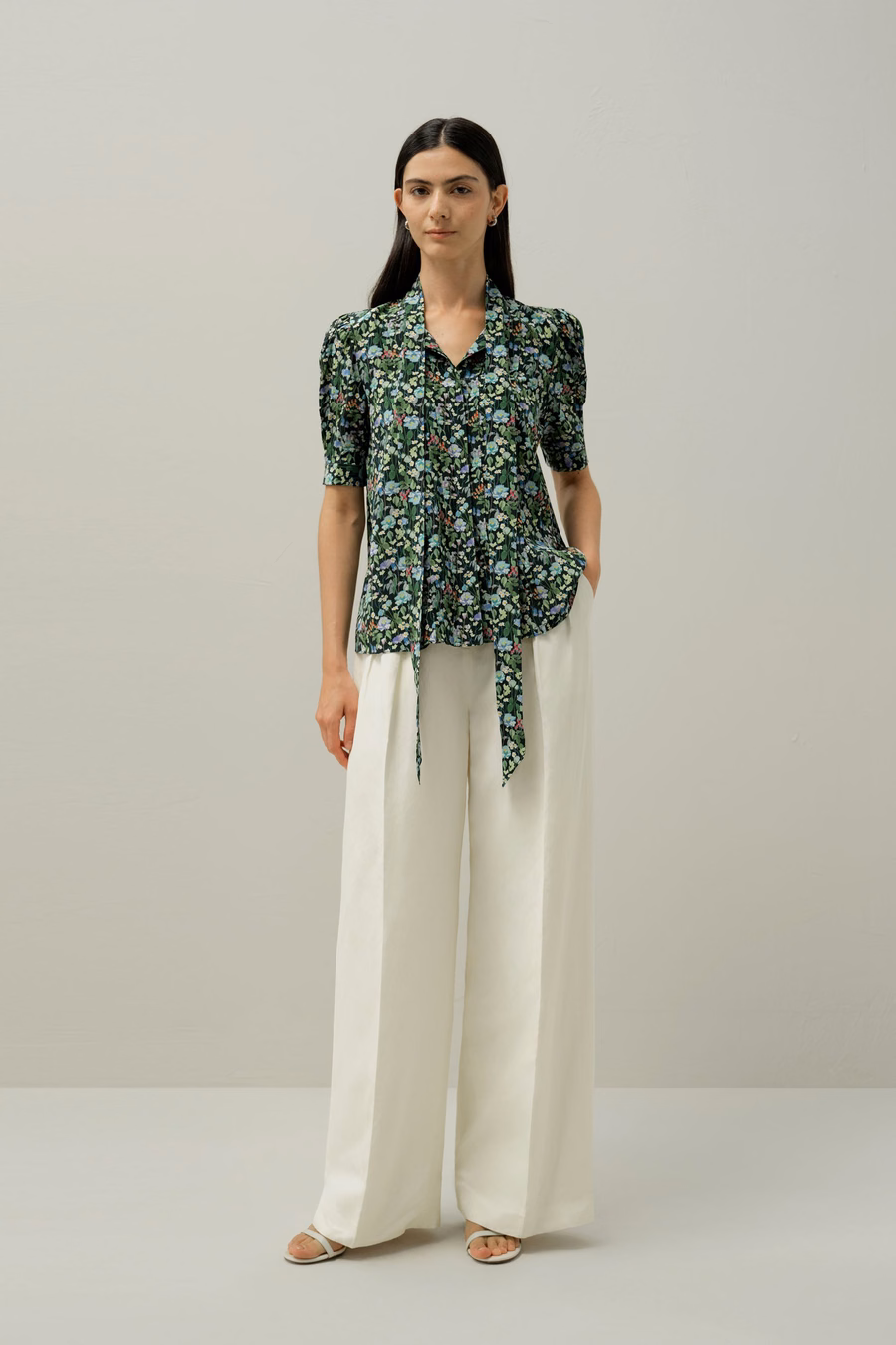 Bluette à manches bouffantes - Fabriquée avec du tissu Liberty