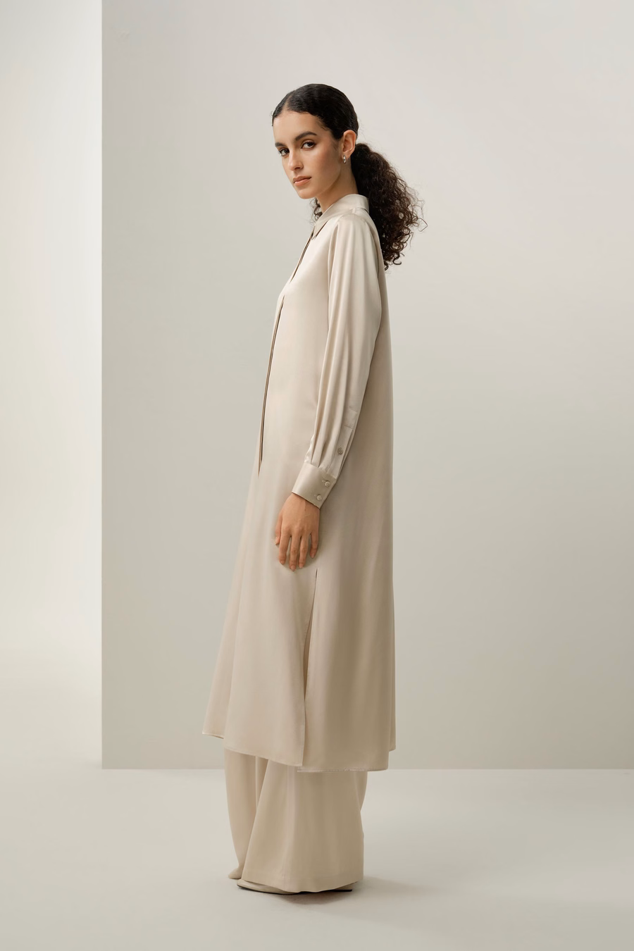 Robe Chemise en Soie Charmeuse