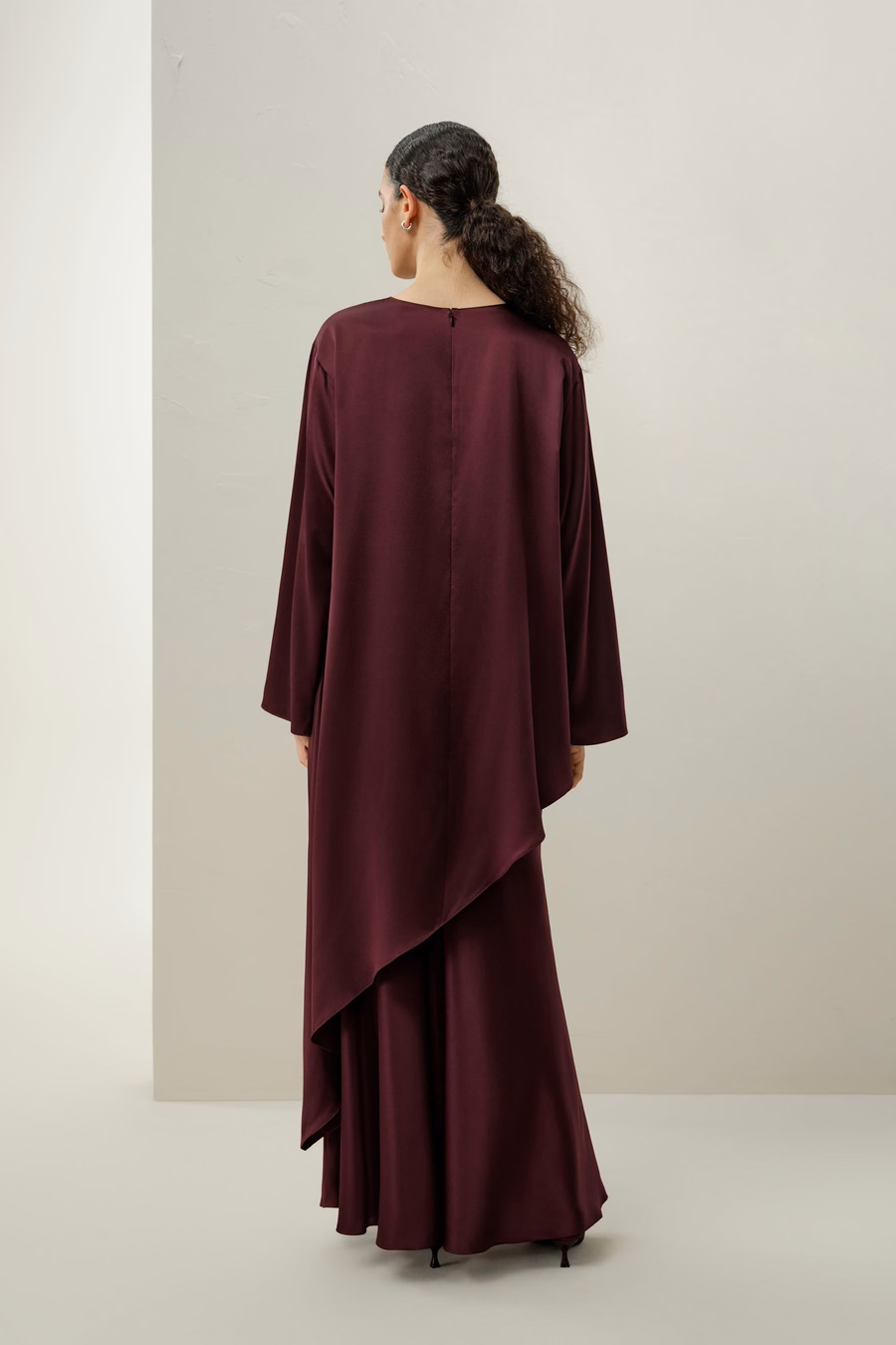 Jupe maxi A-line en soie charmeuse