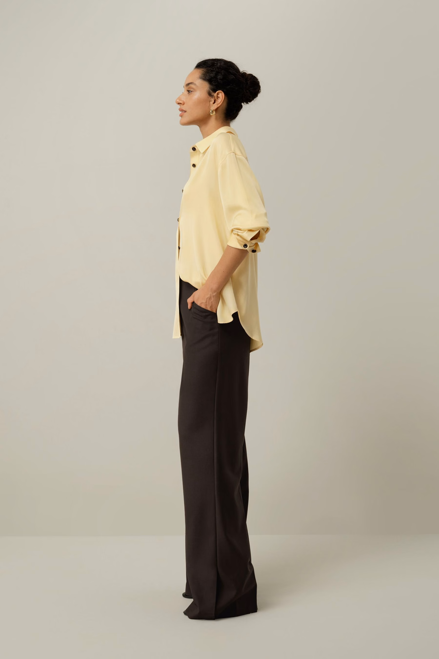 Chemise Oversized en Double Georgette Stretch