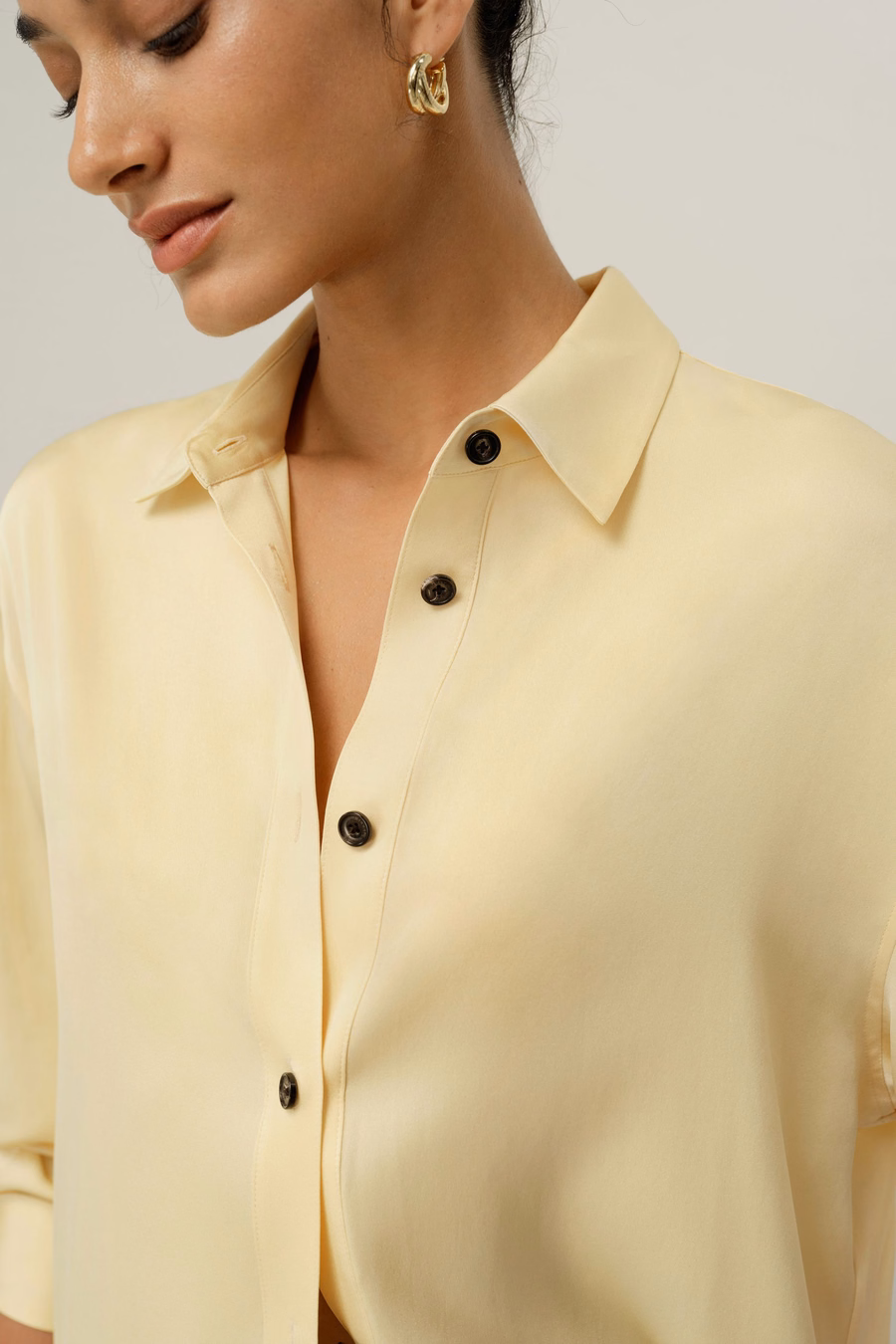 Chemise Oversized en Double Georgette Stretch