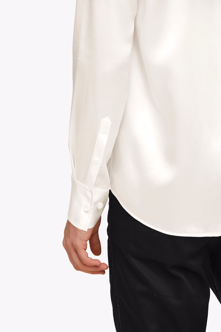 Chemise de base en soie de mûrier pour hommes