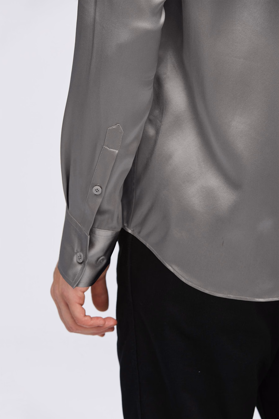 Chemise de base en soie de mûrier pour hommes