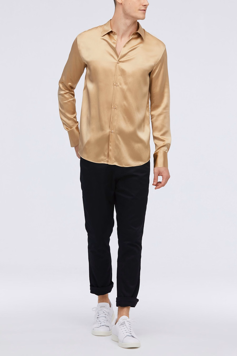 Chemise de base en soie de mûrier pour hommes