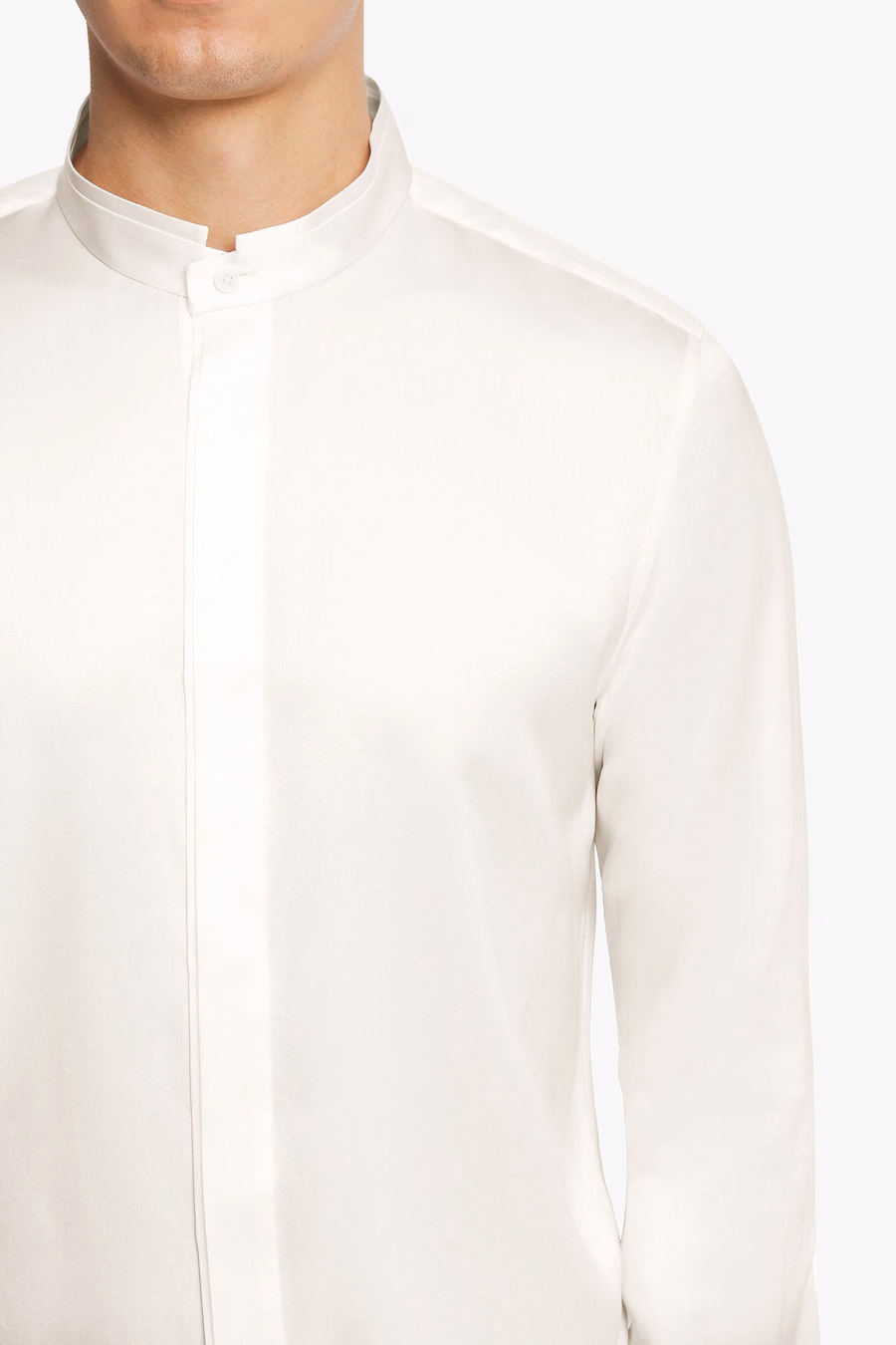 Chemise en soie pour hommes à patte dissimulée classique
