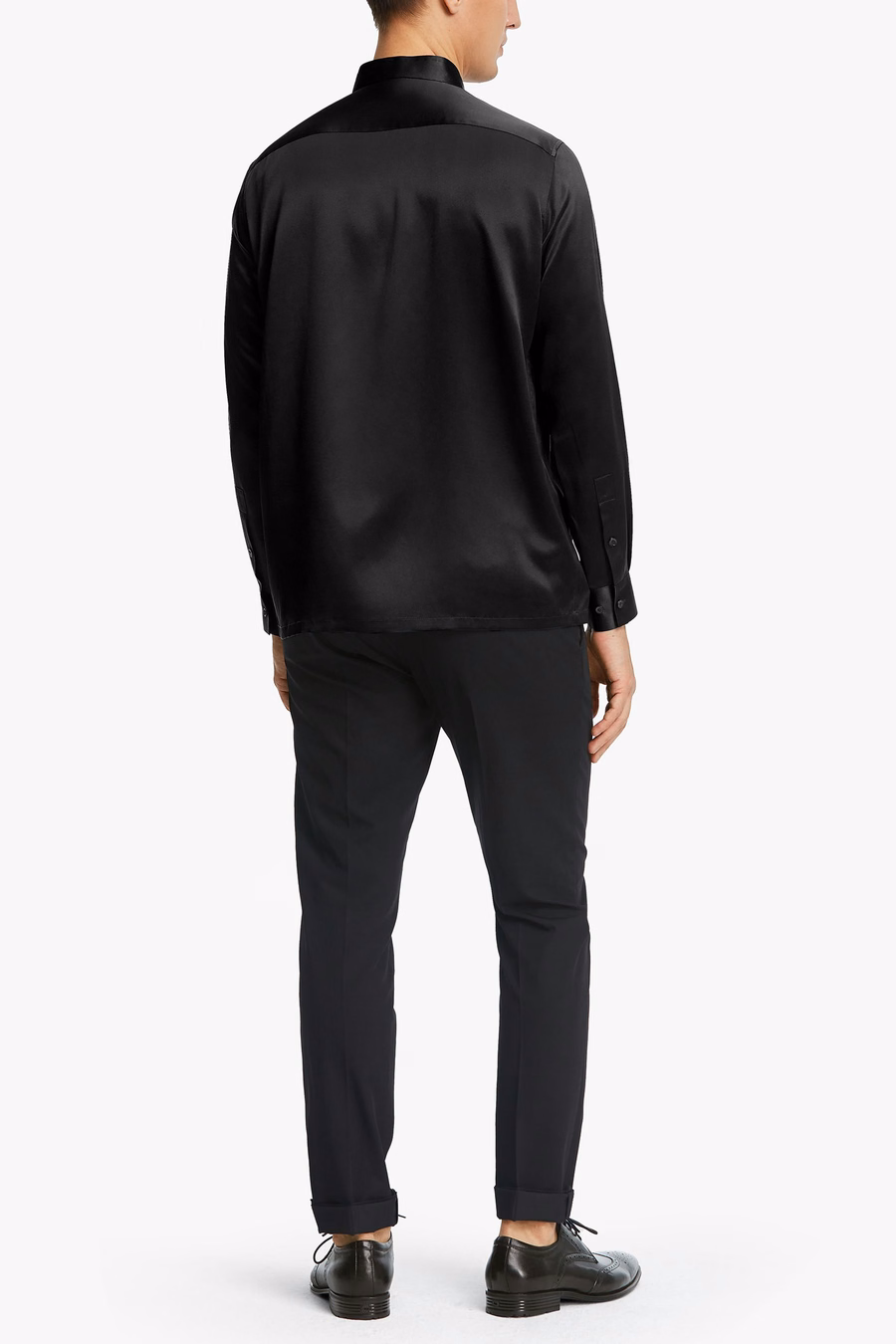 Chemise en soie pour hommes à patte dissimulée classique