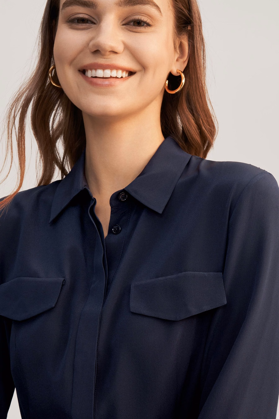 Robe en soie rétro à manches longues pour femmes
