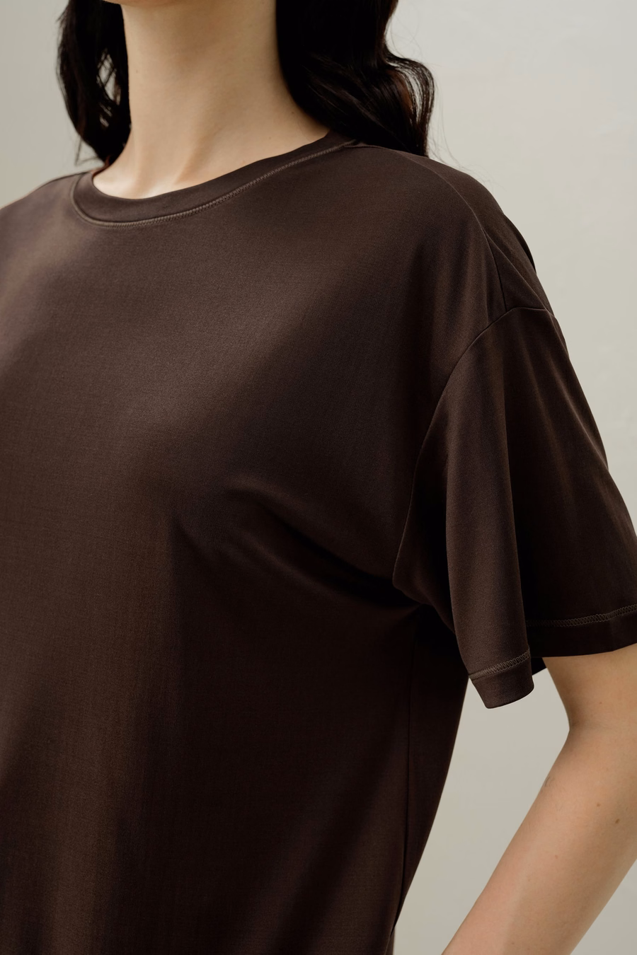 Tee-shirt en Jersey de Soie Surdimensionné
