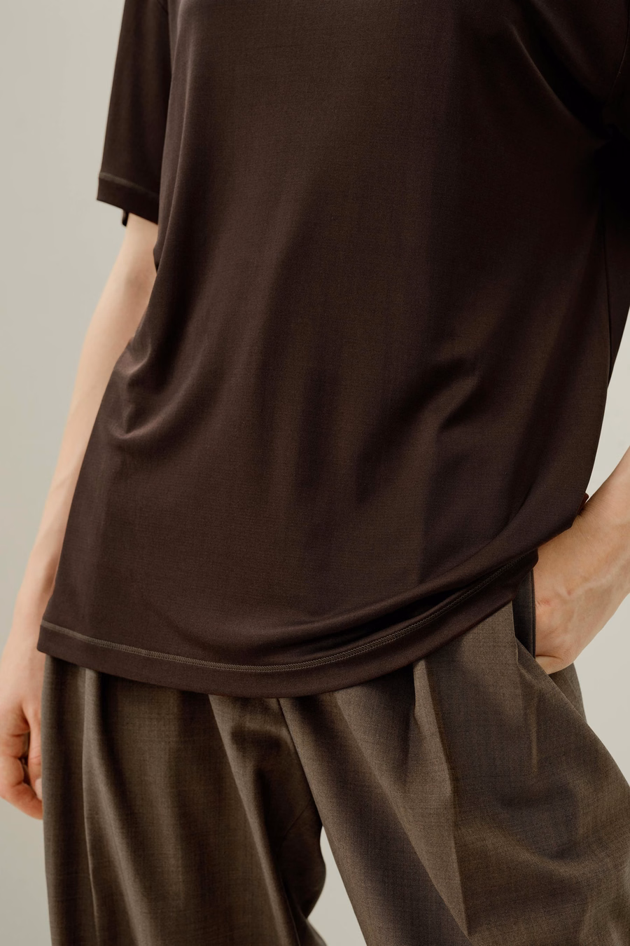 Tee-shirt en Jersey de Soie Surdimensionné