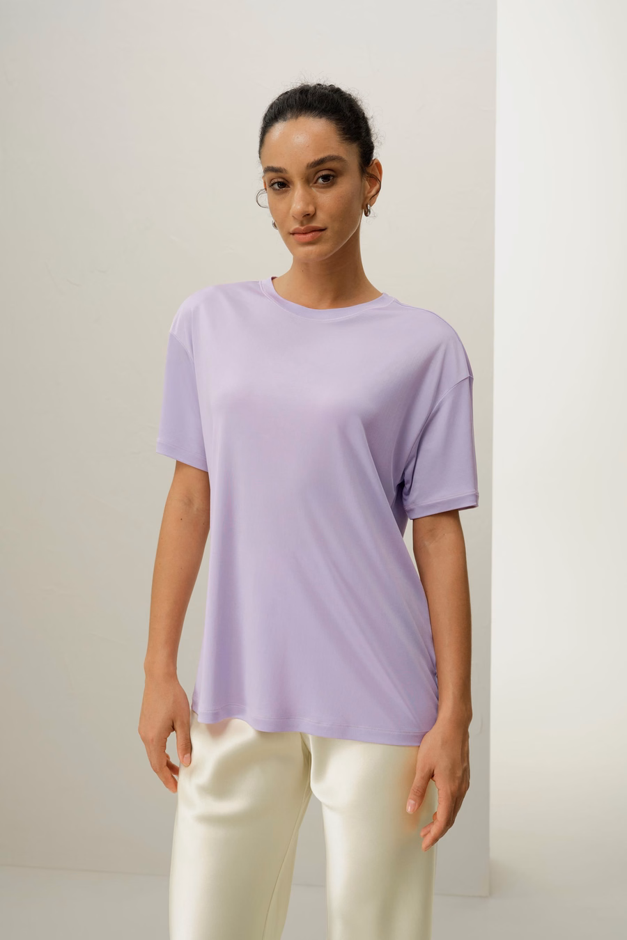 Tee-shirt en Jersey de Soie Surdimensionné