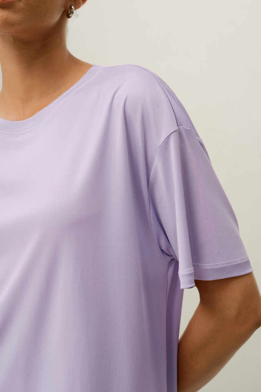 Tee-shirt en Jersey de Soie Surdimensionné
