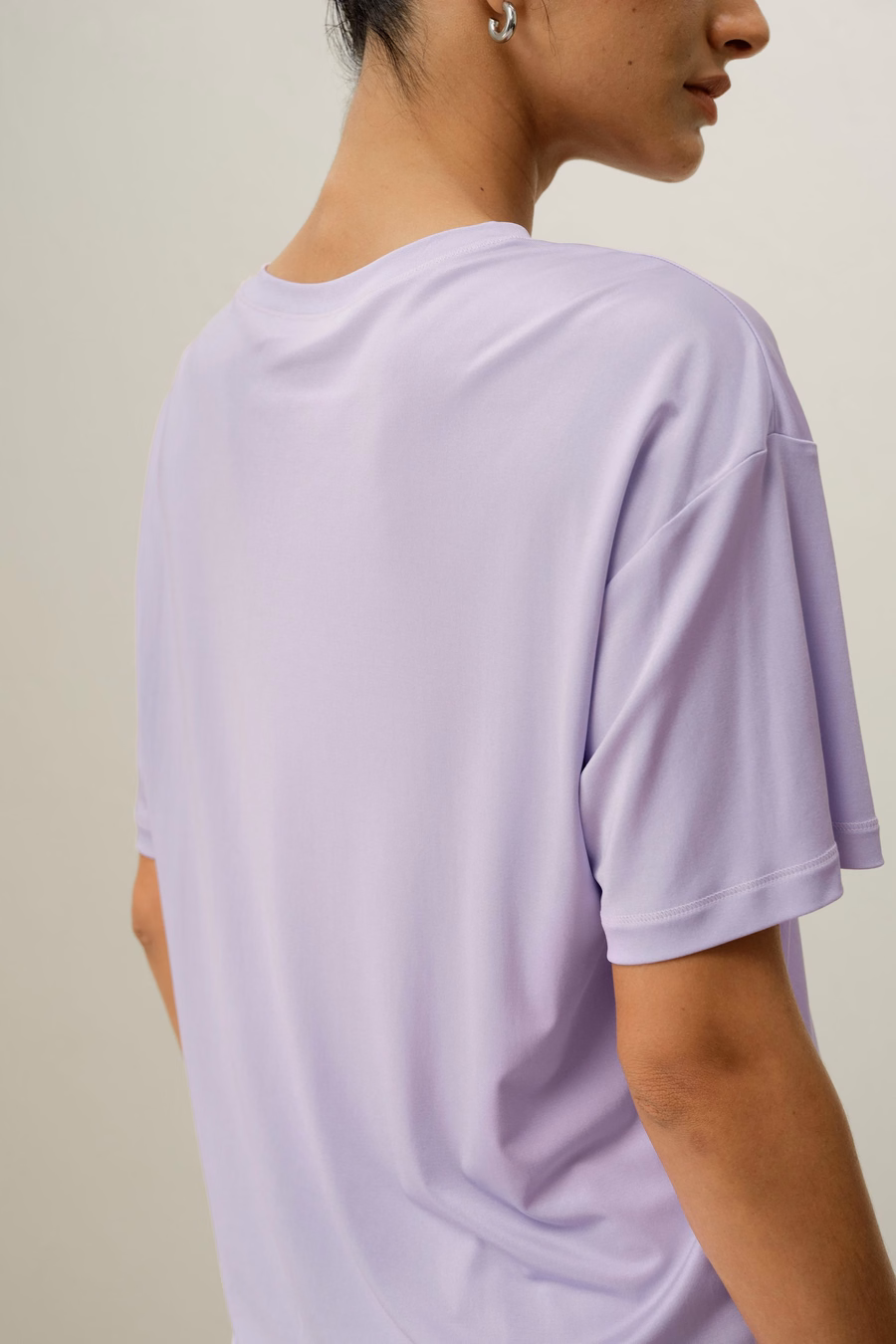 Tee-shirt en Jersey de Soie Surdimensionné