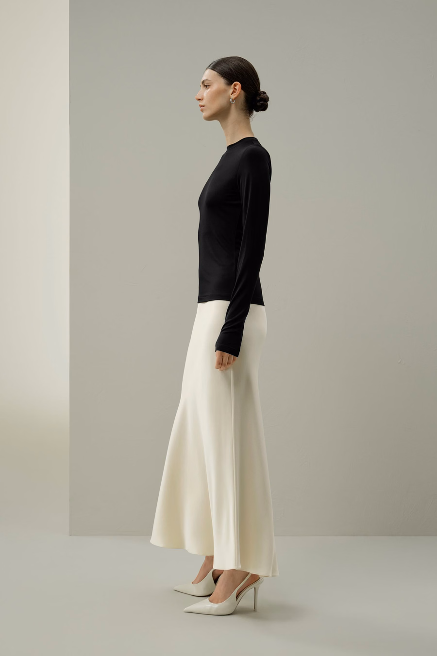 Haut long-sleeve en jersey de soie Breeze