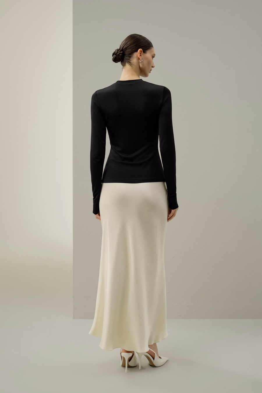 Haut long-sleeve en jersey de soie Breeze