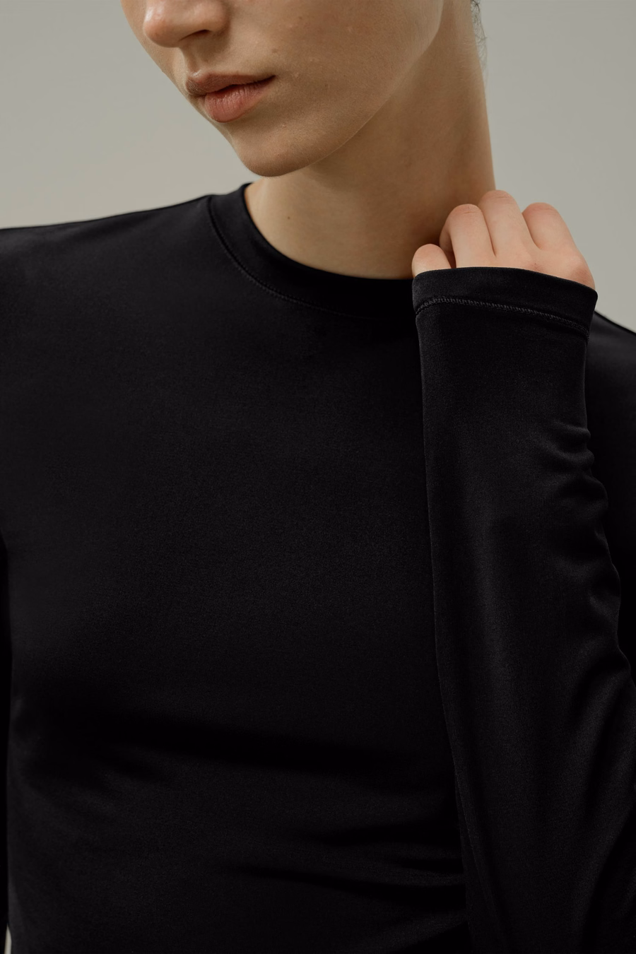 Haut long-sleeve en jersey de soie Breeze