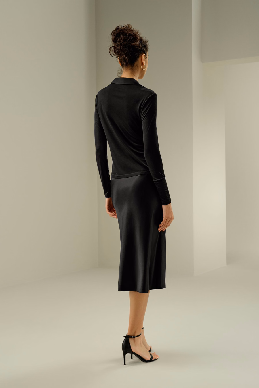 Chemise en Jersey de Soie Slim Basique