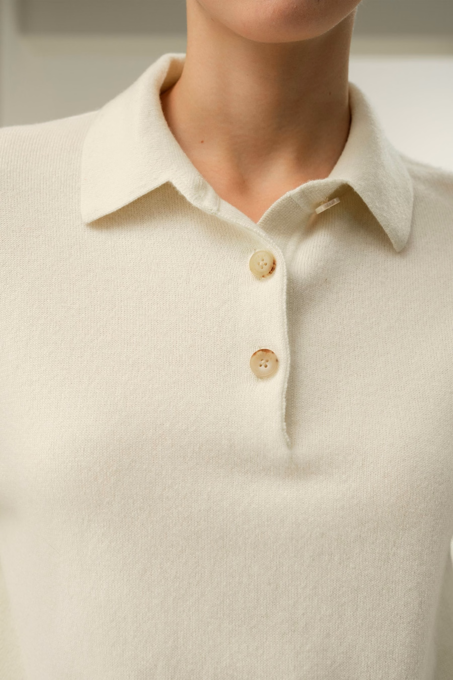 Chemise polo en baby cashmere